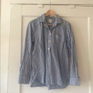 Striped J. Crew cotton popover shirt
